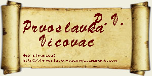 Prvoslavka Vićovac vizit kartica